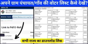 apne gram panchayat ki new voter list kaise nikale