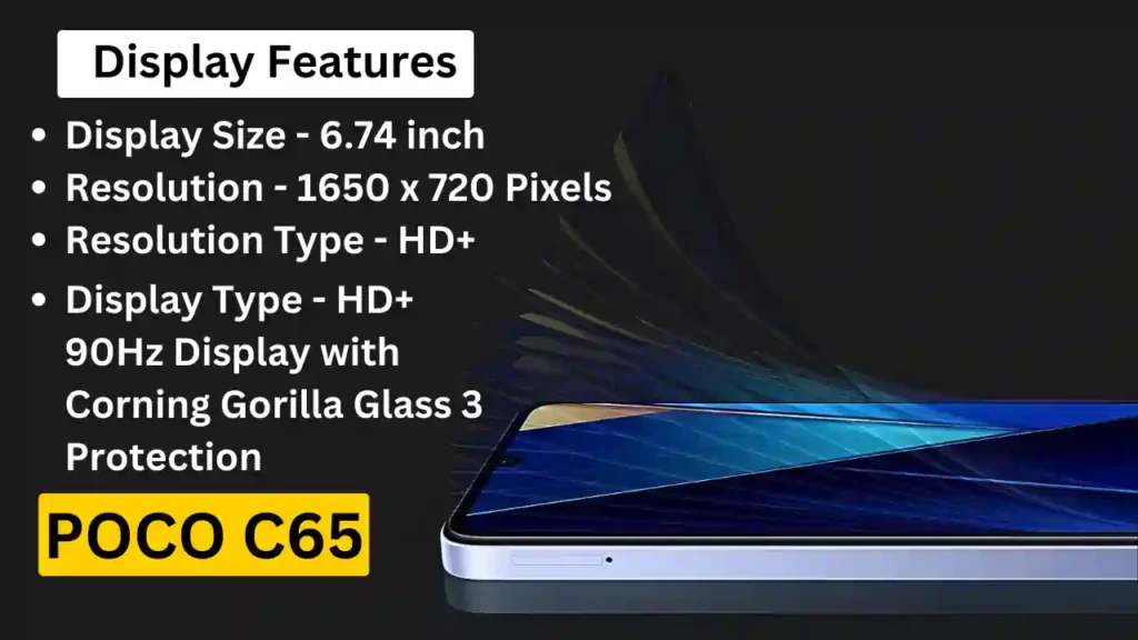 POCO C65 Display Specification Details 