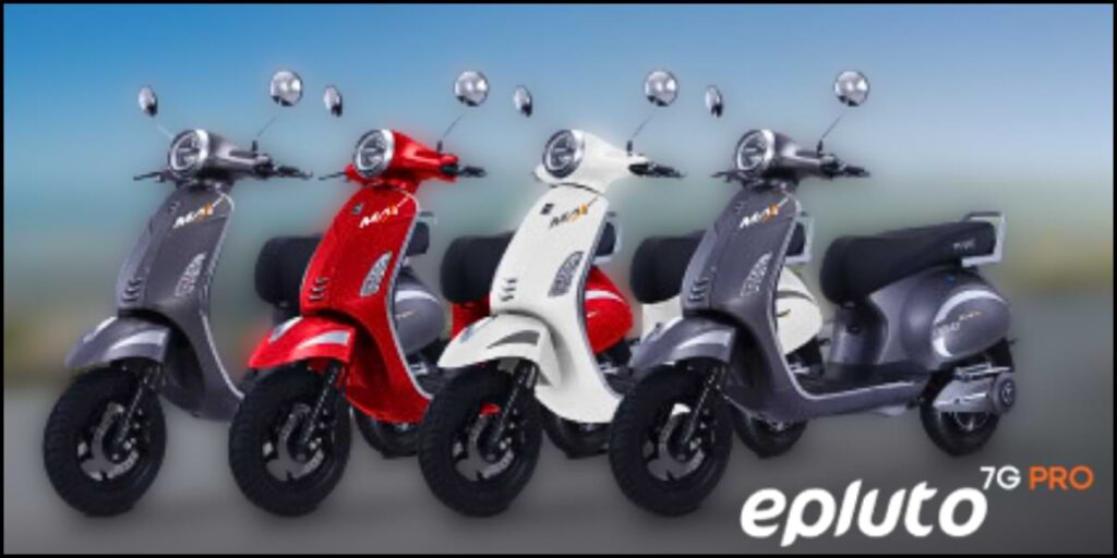 ePluto 7G Pro Electric Scooter Stand On Road in All Colour Variant