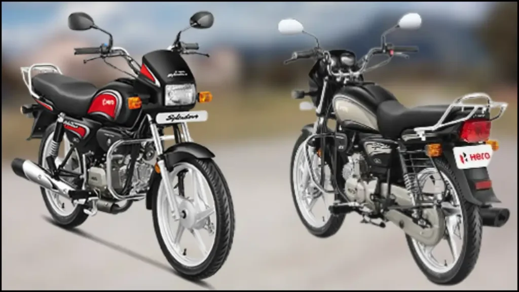 Hero Splendor Plus 2024 Model Front And Rear View