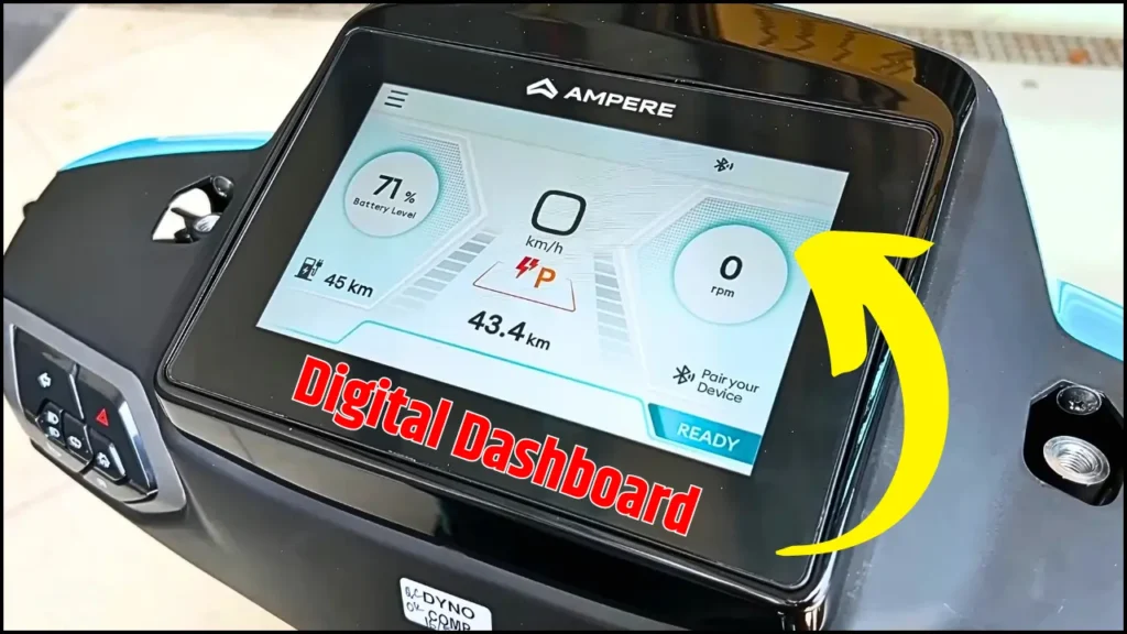 Ampere Nexus EV Scooter Digital Dashboard Nexus EV Scooter: मार्केट में लॉन्च हुआ धाकड़ इलेक्ट्रिक स्कूटर, 130Km की रेंज, जानें फीचर्स और कीमत