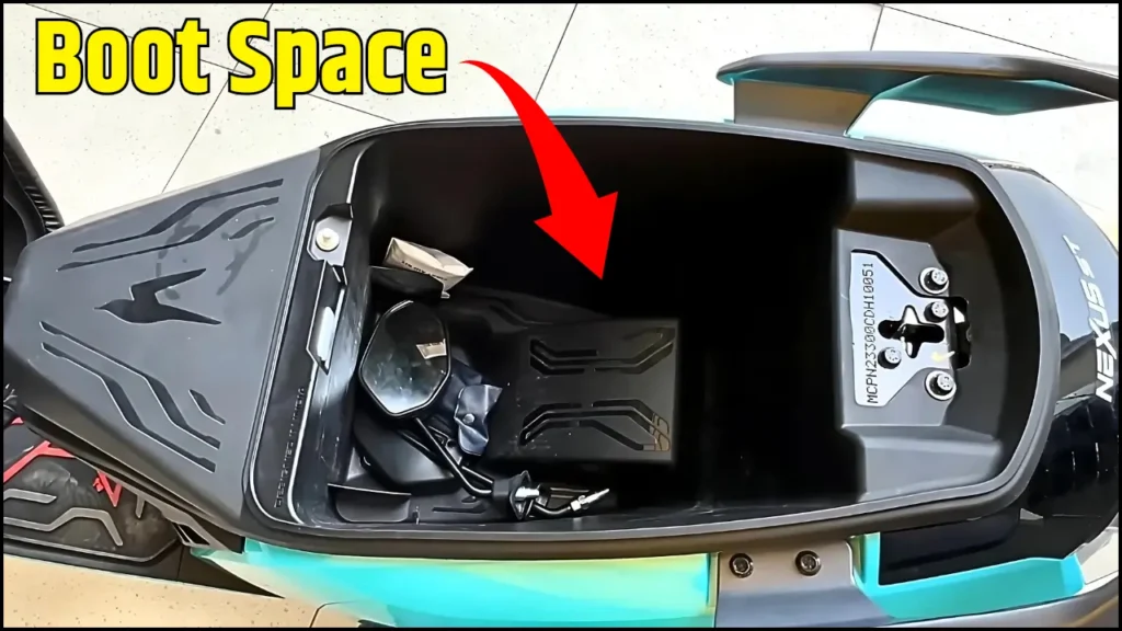 Ampere Nexus Electric Scooter Boot Space Nexus EV Scooter: मार्केट में लॉन्च हुआ धाकड़ इलेक्ट्रिक स्कूटर, 130Km की रेंज, जानें फीचर्स और कीमत