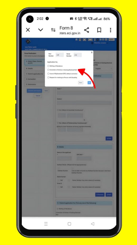 PVC voter id card order online Step 02