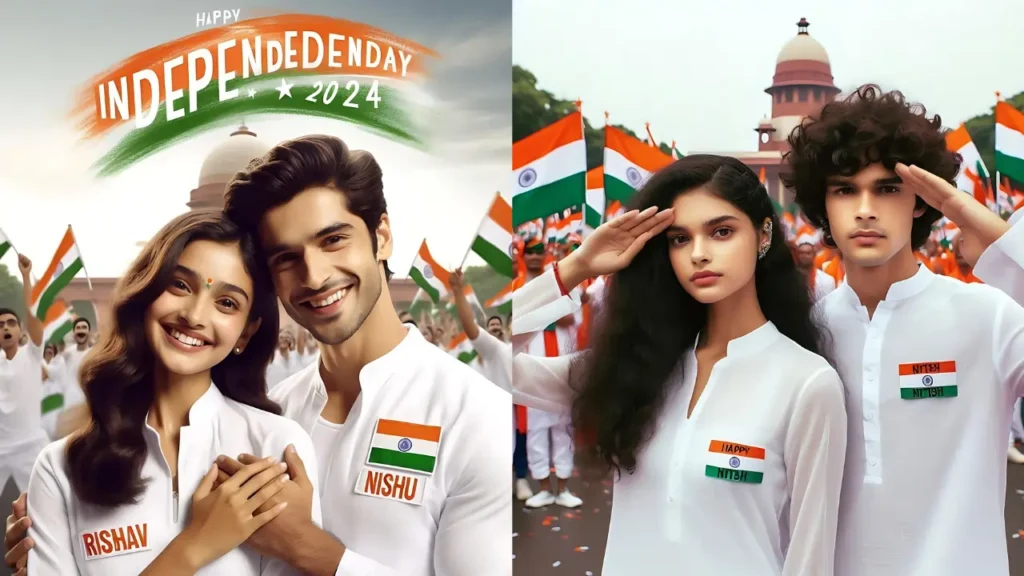 Independence Day Couple Salute Tringa Bing AI Image Prompt