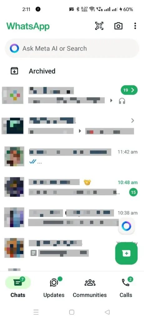 WhatsApp Archive chat