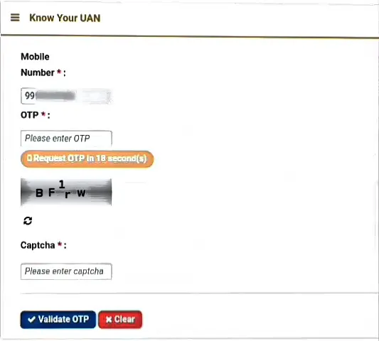 uan number kaise pata kare Mobile Number Se Step 1