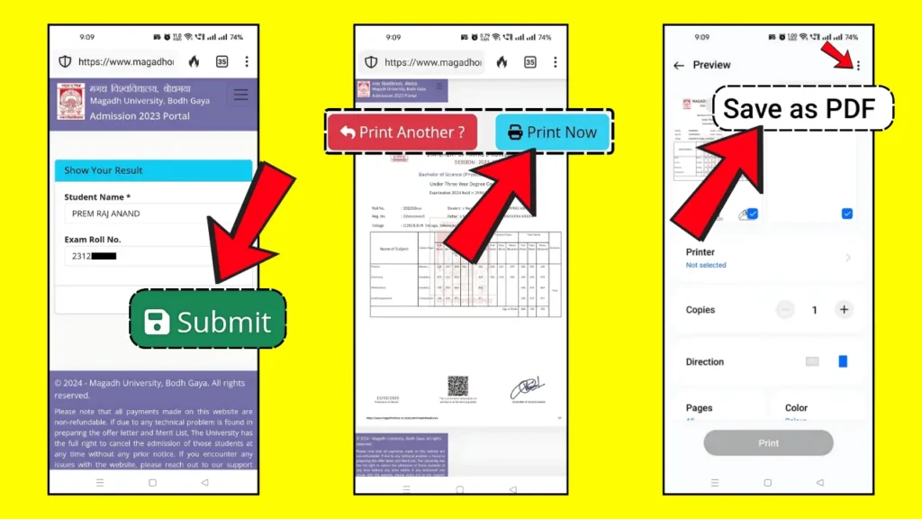 How To Check Magadh University B.A, B.Sc., B.Com. 2022-25 Part 2 Result Step By Step